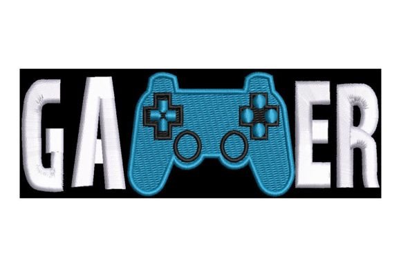 Gamer Text with Controller: Embroidery Design Review