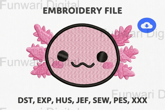 Kawaii Axolotl Face: A Business Embroidery Review