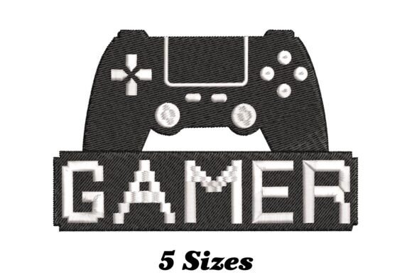 Video Gamer Embroidery Design for Boutique Apparel
